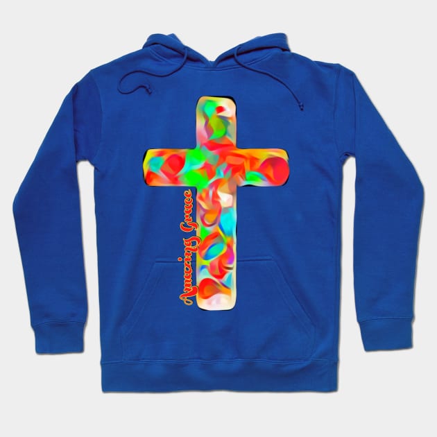 Amazing Grace Cross Hoodie by AlondraHanley